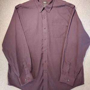 Denver Hayes Purple Never Iron Long Sleeve Button Down Shirt Size 2 XL 18-18-1/2